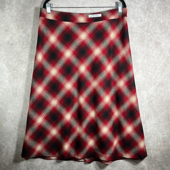 Pendleton Skirt Womens 14 Red Black Tartan Plaid Wool A-Line‎ Career Scottish - Picture 1 of 13